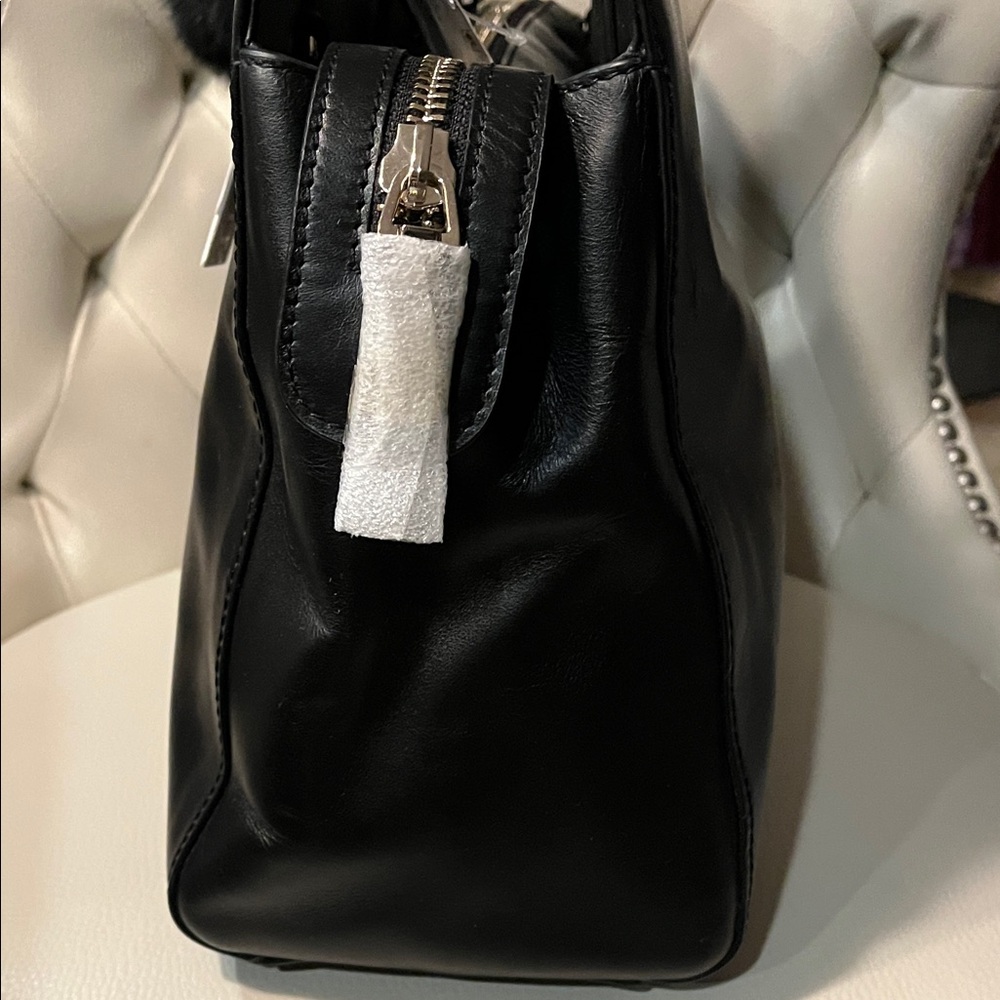 Trina Turk Black Satchel with Pom Charm - Picture 5 of 13
